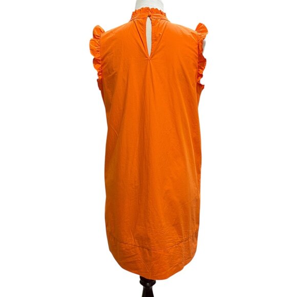 THML Orange flutter sleeve High Neck A-Line Dress size Small - Picture 3 of 14